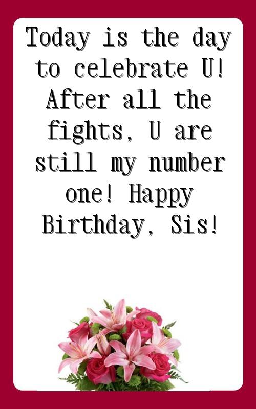 happy birthday sister wishes in english